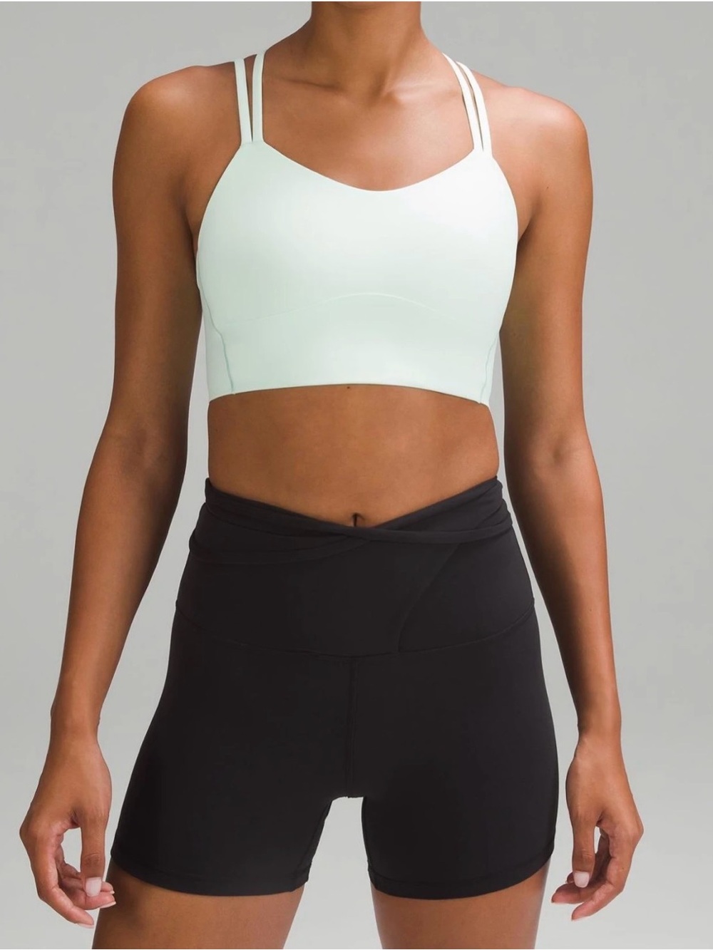 Light Mint Strappy Sports Bralette - Women B/c